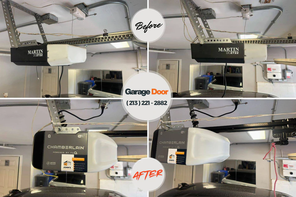 Before and after: garage door repair Ponderosa Park, CO